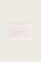 Sugar crush quilted laptop pouch, Baby pink