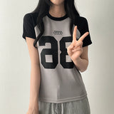 インフォカラーラグランナンバーショートスリーブTシャツ