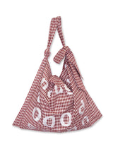 000Design Cotton Check Tie Bag / Burgundy