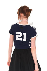 VラインスポーティーTシャツ (NAVY)