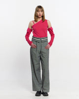 Fold Over Wide Slacks _ GREY