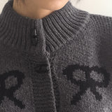 Dezle Nordic rabbit ribbon oversized-fit cardigan