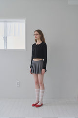 Schnee Logo Pleated Skirt - Gray