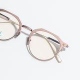 Knouun Round titanium glasses CODE. 104. B Brown N Gold