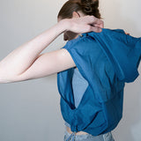 Drawstring hoodie blue