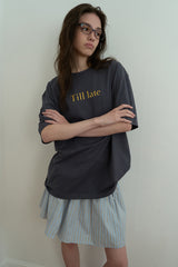 Stripe flare skirt_skyblue