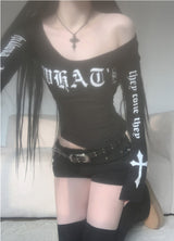 Finchro Lettering Cross Top (black)