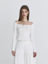 Off shoulder shawl top (Ivory)