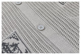 Y2K Pixel Jacquard Collar Knit Cardigan
