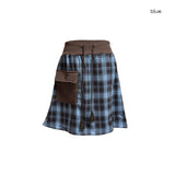 (2color) Knit Pocket Check Mini Skirt