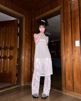 (2color) Wave Flower Lace Sheer Wrap Skirt