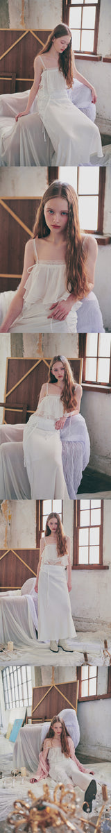 MERMAID FRILL TOP white