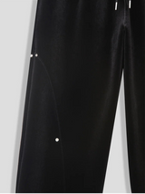 [Unisex] Velvet mink rivet banding pants
