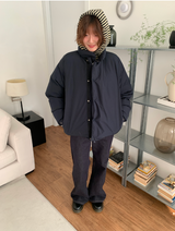 ロエット生地ブーツカットデニムパンツ