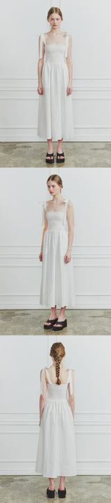 CINDY LONG DRESS white