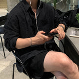 Look Authentic Embossed Check Seersucker Oversized Shirt