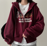 95 Lettering Two Way Hooded Zip-Up