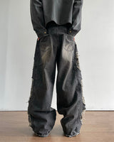Destroyed Camouflage Denim Pants