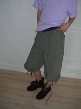 Elise Nylon Wide Capri Bermuda Pants
