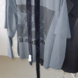 Layered printed oversized fit T-shirt