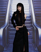 WRINKLE BOLERO, BLACK