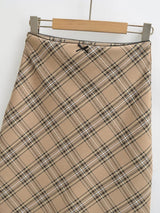 Country Check Mid Skirt