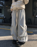 Leto Zipper Pocket Brushed Sweat Cargo Pants