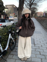 Quad Check High-Neck Avant-Fit Wool Jumper