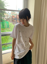 [unisex] ミュール ルーズフィット プリンティング ショート スリーブ ティー