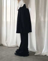 ダケプリーツカンカンフリルブーツカットパンツ