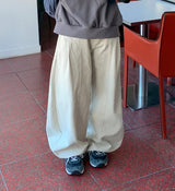 Huvit Pintuck Cotton Denim Wide Pants