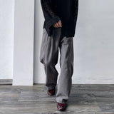 Washed Multi-Button Wide Pants