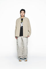 25SS DAMAGE WASHED WIDE CARGO PANTS IVORY