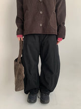 Billet Buckle Stitch Curved Balloon Pants