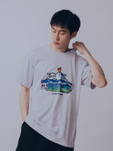 富士山グラフィックTシャツ (Gray)