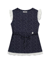 フラワー レース スリーブレス(NAVY)