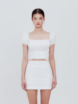 Corset crop blouse (white)