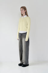 KIRSH PLAIN SAND WASHING WIDE FIT DENIM PANTS [GRAY]