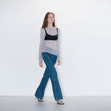 Glittering sheer knit silver