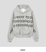 Wanted Lettering Crop Hood Zip-Up