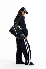 Vintage Pleated Stripe Track Pants