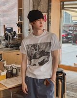 グランジ ヴィンテージ フォト プリント ショートスリーブ Tシャツ
