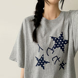 ドットスター グラフィックボクシー半袖Tシャツ (4 colors)