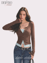 Mint Brown Layered T-shirt