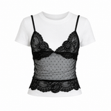 Sock Lace Bustier T-shirt