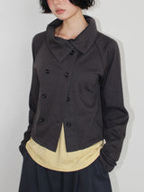 DOUBLE HIGH-NECK CARDIGAN