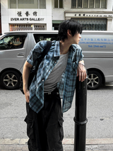 Thin Check Dark & Light Short-Sleeve Shirt