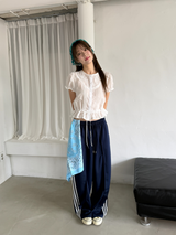 pintuck wide track pants 