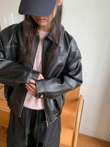 セクション ウォッシュドレザージャケット (2C)
