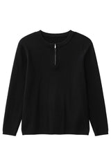 Textured Half Zip Knit Sweater